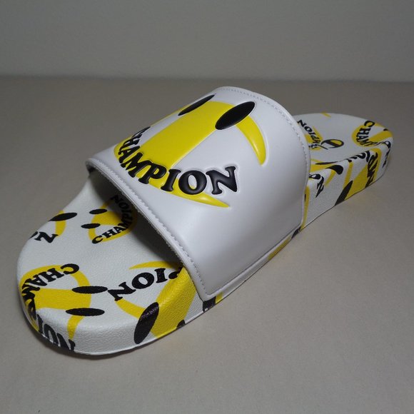 Champion Size 12 M IPO SMILE White Yellow Slide Sandals New Men\'s Shoes main image 15